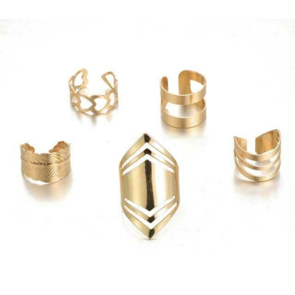 5 Stackable Gold Rings - Picture 6 of 6
